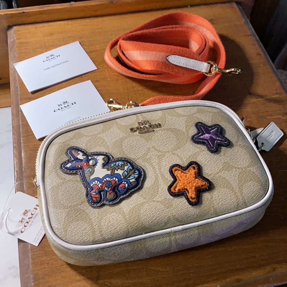 Coach Bunny & Stars Varsity Patch Crossbody Pouch